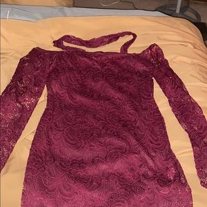 Burgundy floral dress